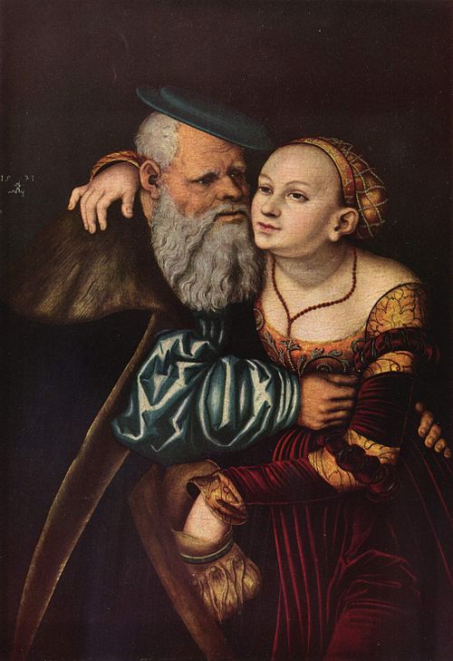 Courtisane et vieillard, 1531, Lucas Cranach l'Ancien