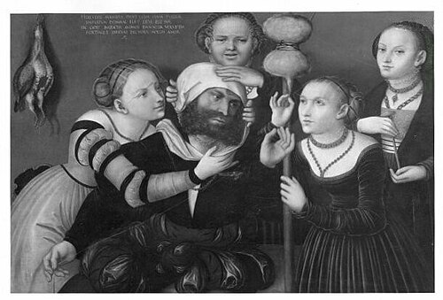 Herkules and four women, 1537, Lucas Cranach l'Ancien