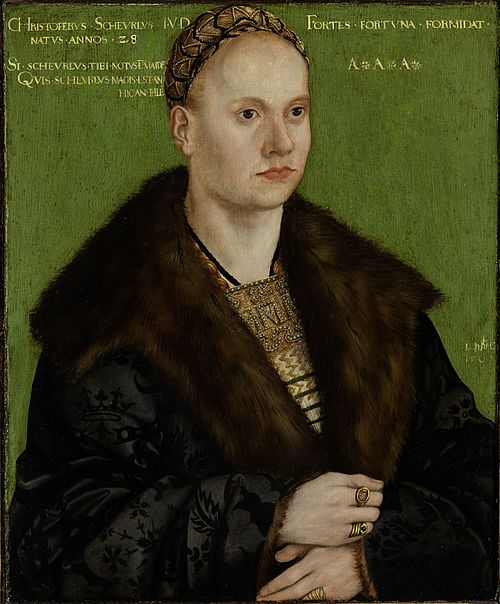 Portrait of the Humanist Christoph Scheurl, 1509, Lucas Cranach l'Ancien