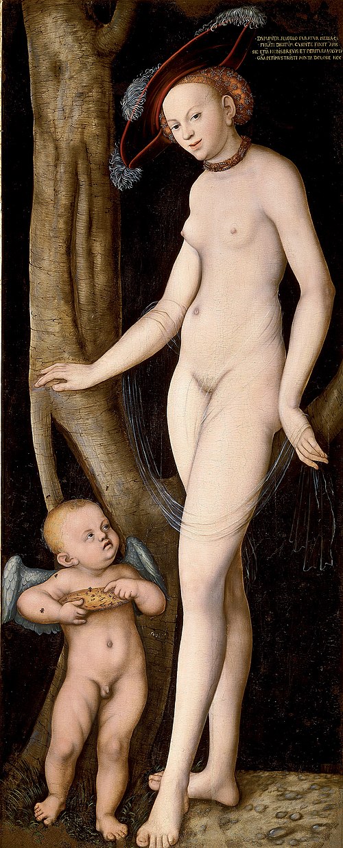 Vénus avec Cupidon voleur de miel, 1531, Lucas Cranach l'Ancien