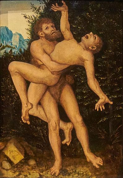 Hercules and Anteaus, 1521, Lucas Cranach l'Ancien