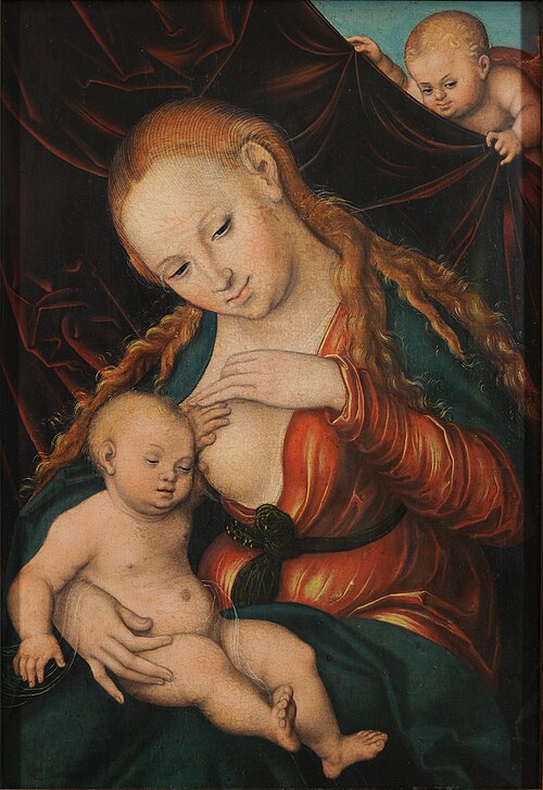 Virgin nursing the child, 1532, Lucas Cranach l'Ancien