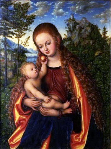 The Virgin and Child in a Sumptuous Landscape, 1518, Lucas Cranach l'Ancien