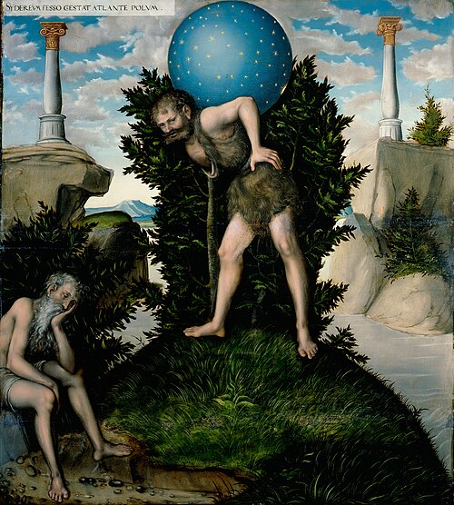 Hercules and Atlas, 1520, Lucas Cranach l'Ancien