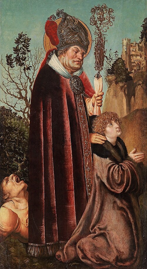 St Valentine and a Kneeling Donator, 1502, Lucas Cranach l'Ancien