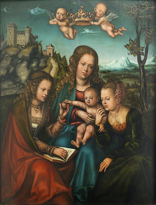 The Virgin flanked by two female saints, 1513, Lucas Cranach l'Ancien