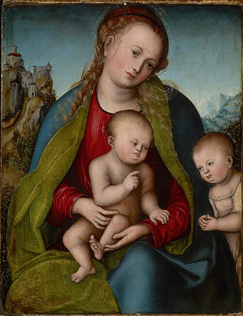 Virgin and Child adored by St. John the Baptist as a boy, 1512, Lucas Cranach l'Ancien