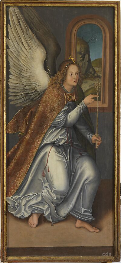 An Altarpiece from the St. Moritz Church [left wing]: The Annunciation, 1514, Lucas Cranach l'Ancien