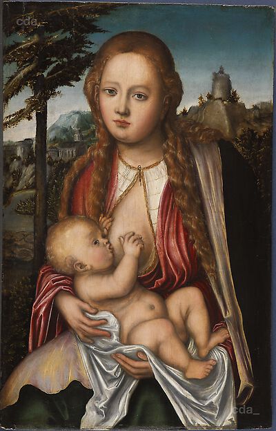 The Virgin, breastfeeding the child, 1516, Lucas Cranach l'Ancien