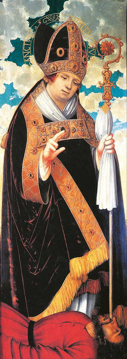 Magdalene Altar: St Valentine [fixed wing panel], 1522, Lucas Cranach l'Ancien