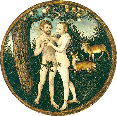 Adam and Eve in Paradise, 1525, Lucas Cranach l'Ancien