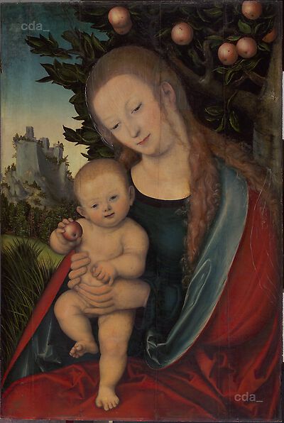 Virgin under the apple tree, 1525, Lucas Cranach l'Ancien