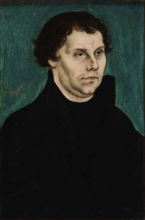 Martin Luther, half-length, facing right, 1526, Lucas Cranach l'Ancien