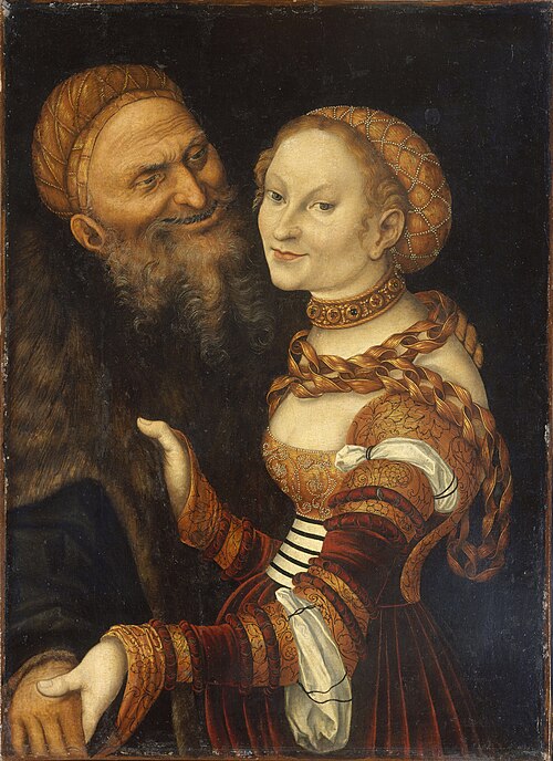 Courtisane et Vieillard, 1530, Lucas Cranach l'Ancien