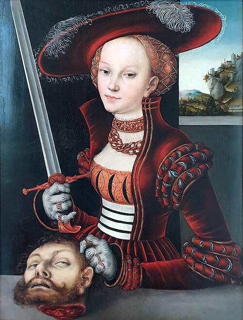 Judith avec la tête de Holopherne, 1530, Lucas Cranach l'Ancien