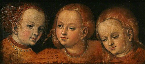Study of Three Girls' Heads, 1525, Lucas Cranach l'Ancien