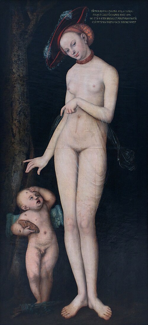 Vénus et l'Amour, 1531, Lucas Cranach l'Ancien