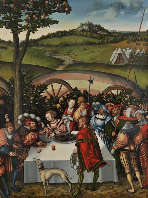 Judith dining with Holofernes, 1531, Lucas Cranach the Elder