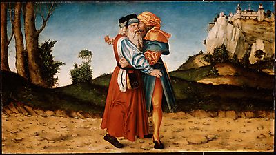 Joab Slays Abner, 1530, Lucas Cranach l'Ancien