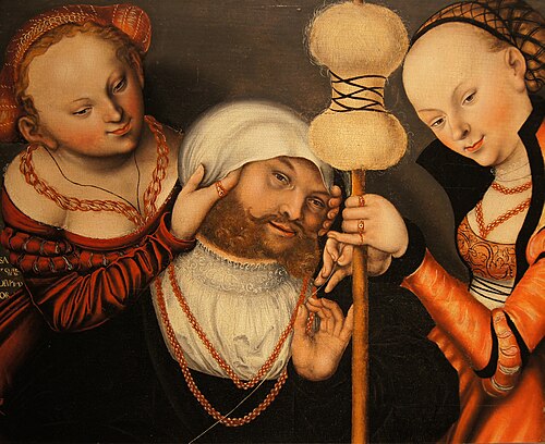 Héraclès et Omphale, 1535, Lucas Cranach l'Ancien
