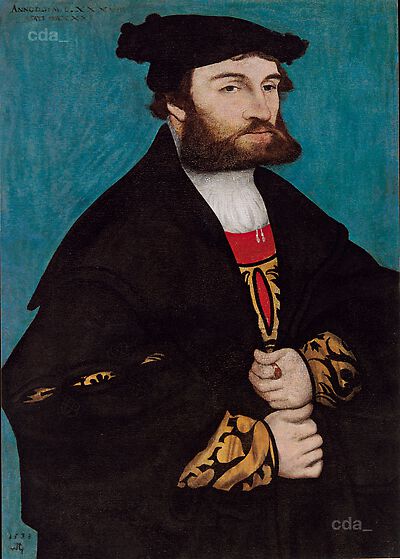 Portrait of a gentleman at the age of 35, 1538, Lucas Cranach the Elder