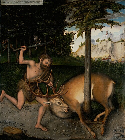 Hercules and the Arcadian Deer, 1537, Lucas Cranach l'Ancien