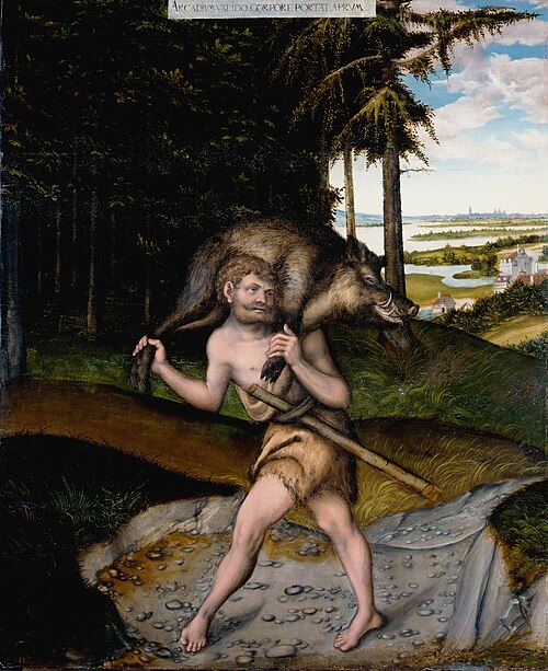 Hercules and the Erimanthian Boar, 1537, Lucas Cranach l'Ancien