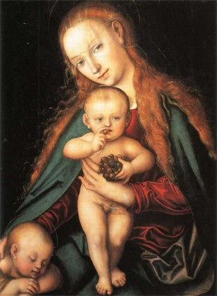 Virgin and Child with the boy St John asleep, 1540, Lucas Cranach l'Ancien