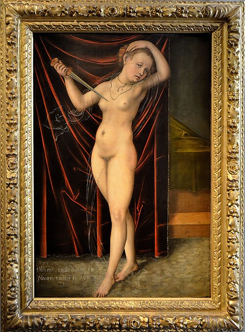 Lucrèce se donnant la mort, 1540, Lucas Cranach l'Ancien