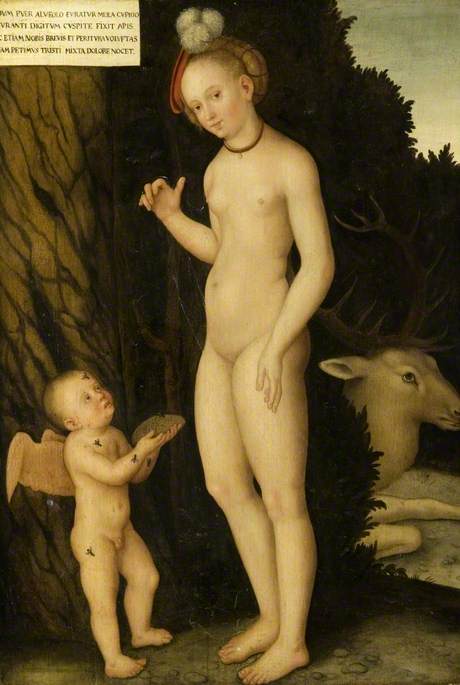 Vénus avec Cupidon le voleur de miel, 1545, Lucas Cranach l'Ancien
