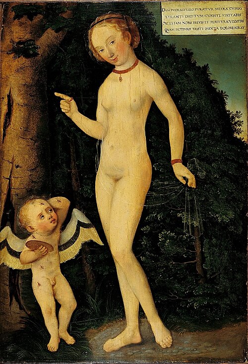 Vénus et l'Amour voleur de miel, 1535, Lucas Cranach l'Ancien