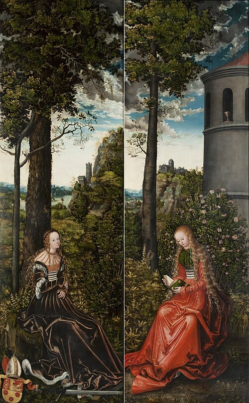 St. Catherine and St. Barbara, 1515, Lucas Cranach l'Ancien