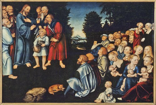 Le miracle des cinq miches de pain et deux poissons, 1520, Lucas Cranach l'Ancien