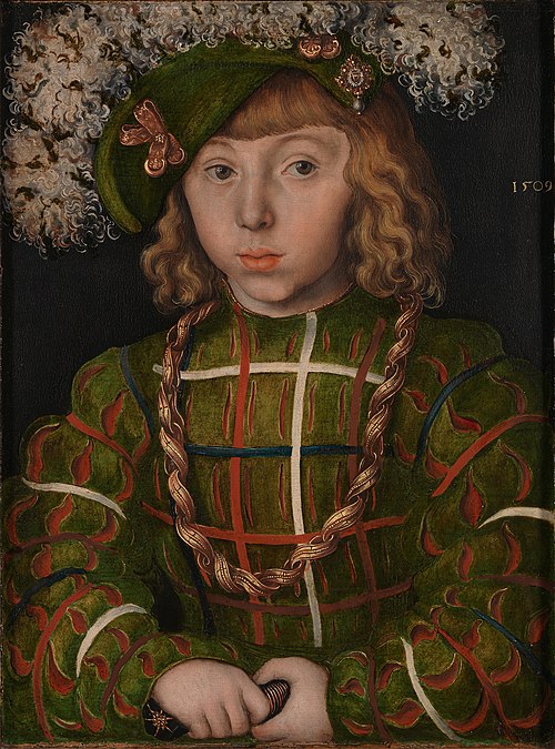Portrait de Jean-Frédéric Ier de Saxe, 1509, Lucas Cranach l'Ancien