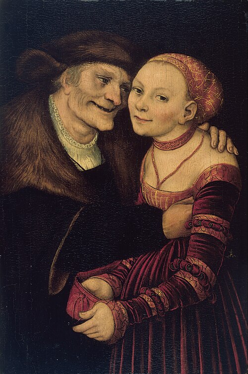 The Ill-Matched Couple, 1517, Lucas Cranach the Elder