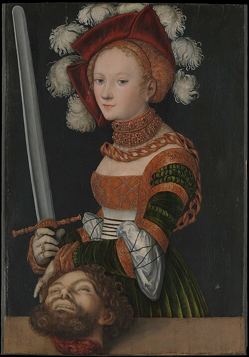 Judith avec la tête de Holopherne, 1530, Lucas Cranach l'Ancien