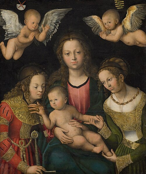 Virgin and Child with the Saints Catherine and Barbara, 1511, Lucas Cranach l'Ancien
