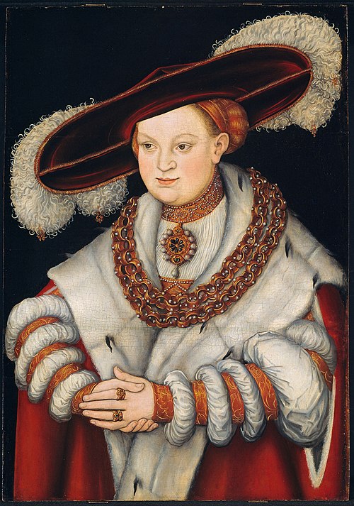 Portrait of Magdalena of Saxony, first Wife of Elector Joachim II of Brandenburg, 1529, Lucas Cranach l'Ancien