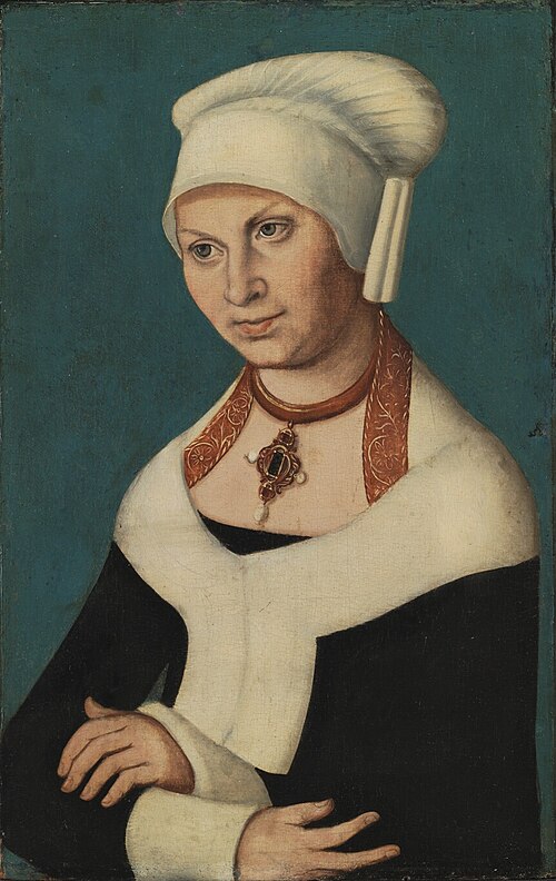 Portrait of the Duchess Barbara of Saxony, 1478-1534 (wife of George the Bearded), 1537, Lucas Cranach l'Ancien