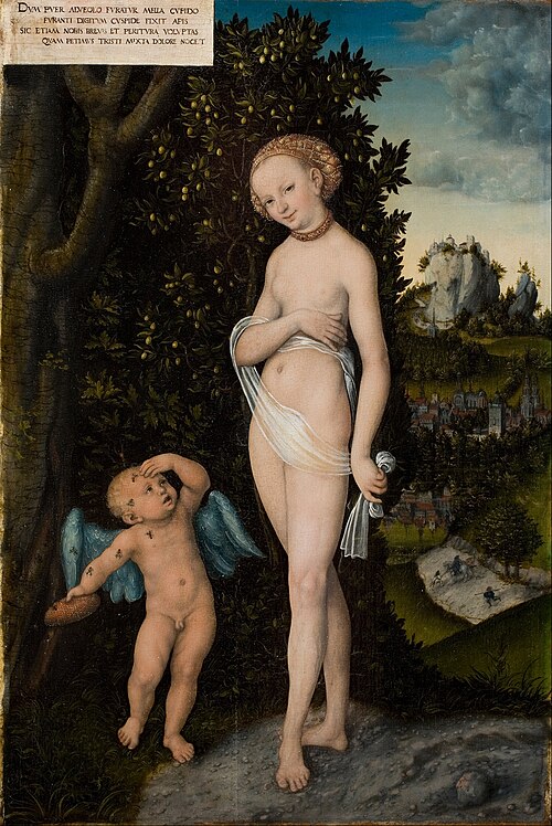 Vénus avec Cupidon le voleur de miel, 1530, Lucas Cranach l'Ancien