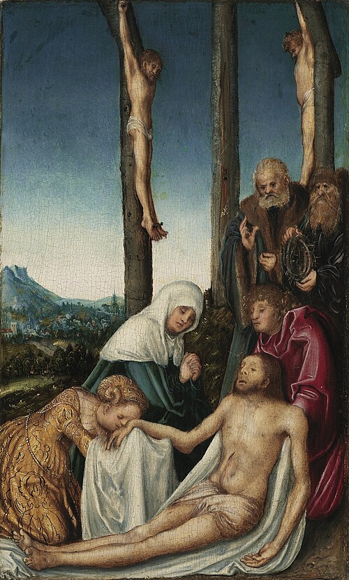 The Lamentation with the Two Thieves Crucified, 1515, Lucas Cranach l'Ancien