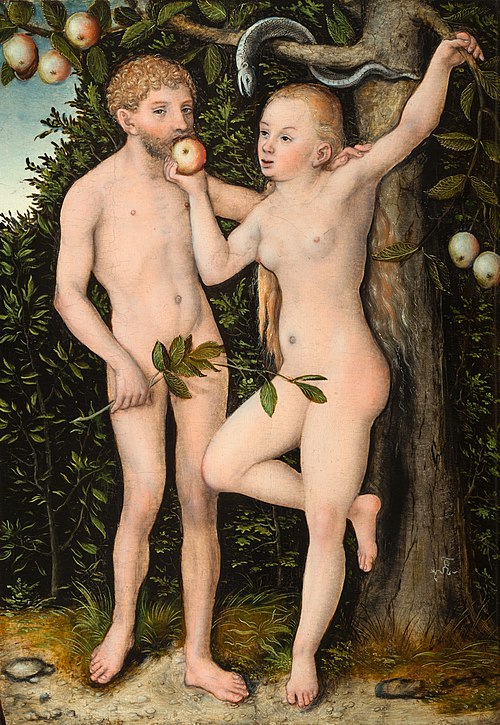 Adam et Eve, 1538, Lucas Cranach l'Ancien