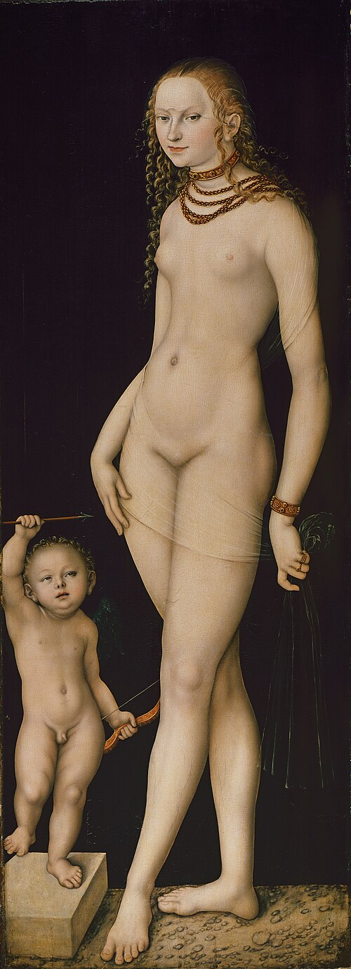 Vénus avec Cupidon le voleur de miel., 1530, Lucas Cranach l'Ancien