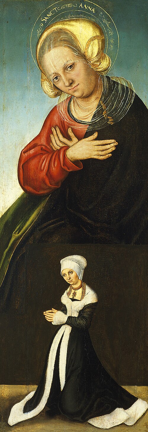Saint Anne with the Duchess Barbara of Saxony as Donor (interior right wing), 1514, Lucas Cranach l'Ancien