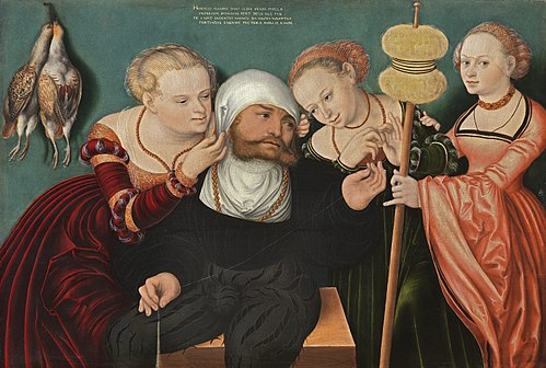 Hercules à la Cour d'Omphale, 1537, Lucas Cranach l'Ancien
