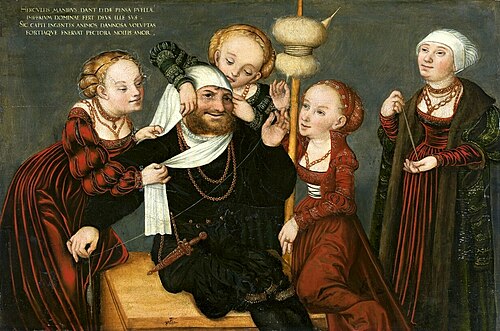 Héraclès et Omphale, 1530, Lucas Cranach l'Ancien