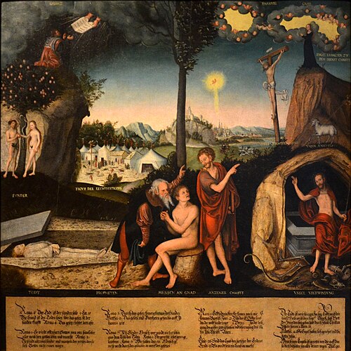 Loi et Évangile, 1529, Lucas Cranach l'Ancien