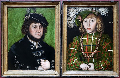 Diptych: Two Electors of Saxony, 1509, Lucas Cranach l'Ancien