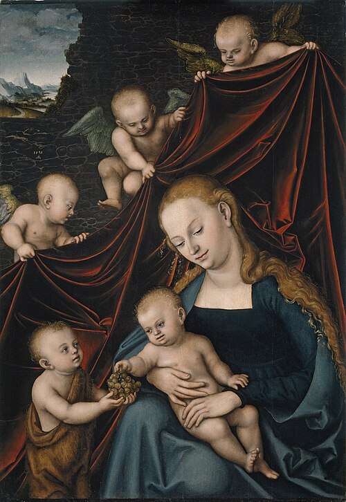 The Virgin and the Child, Saint John and Angels, 1536, Lucas Cranach l'Ancien