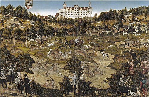 Hunt at the Castle of Torgau in honour of Charles V, 1544, Lucas Cranach l'Ancien